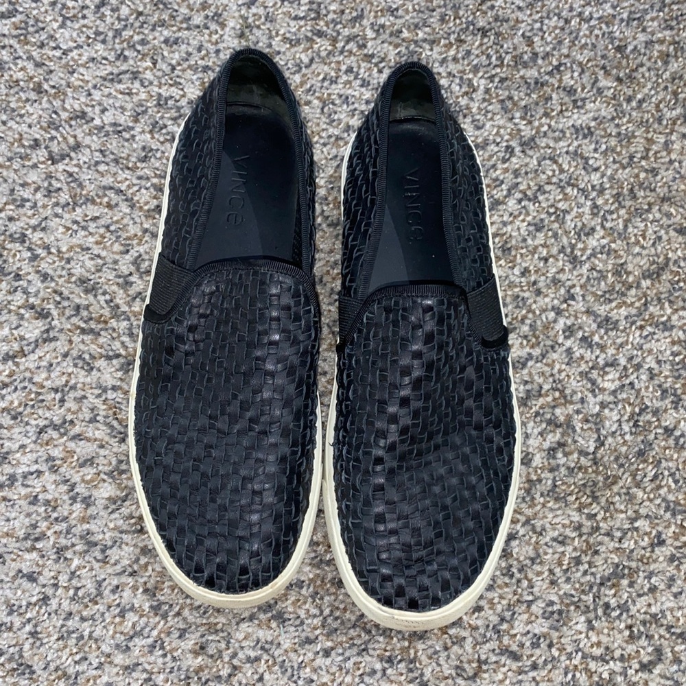 VINCE Black Slip On Shoes
